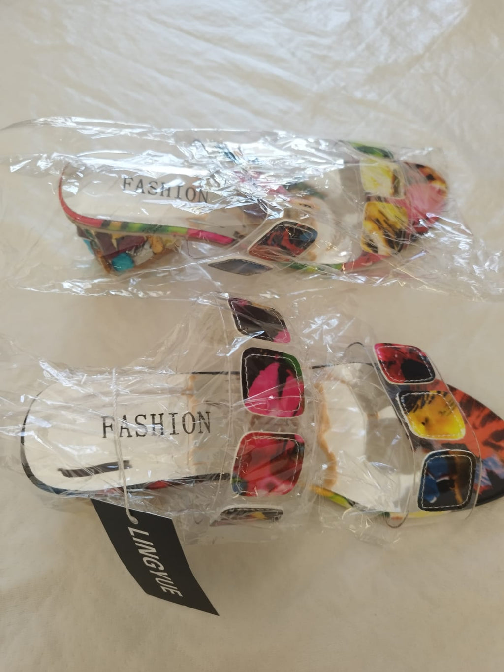 Sandales Bijou Multicolores – Talon Orné de Strass