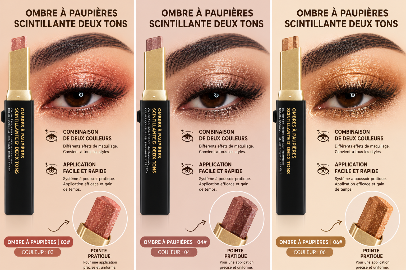 Fard a paupières bi color