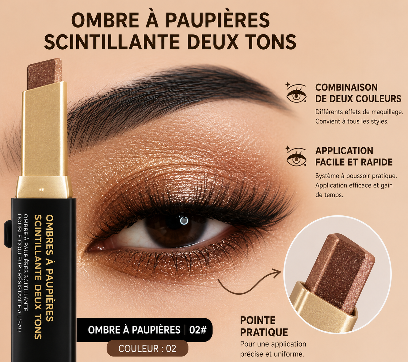 Fard a paupières bi color